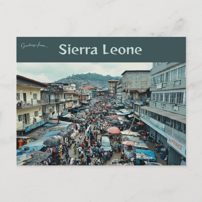 Cartão Postal Uma visão de Freetown Sierra Leone (Frente)