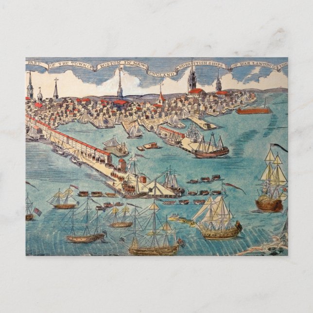 Cartão Postal Uma visão de parte da cidade de Boston (Frente)