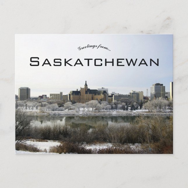 Cartão Postal Uma visão de Saskatchewan (Frente)