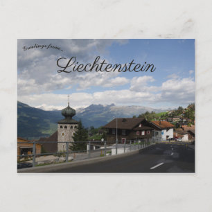 Cartão Postal Uma visão de Triesenberg Liechtenstein