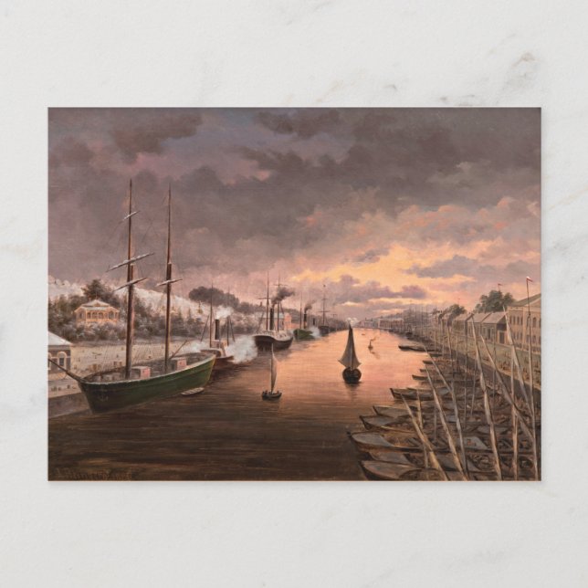 Cartão Postal Uma visão do rio Aura em Turku (Frente)