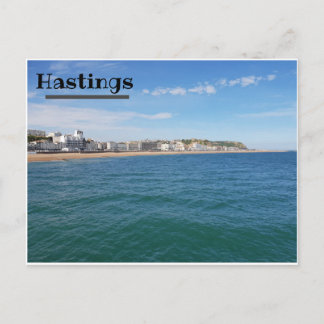 Cartão Postal Uma vista ao longo da praia de Hastings
