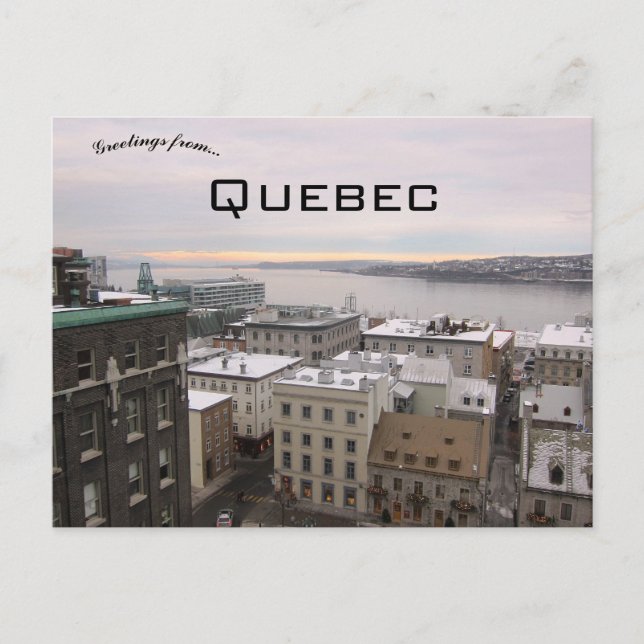 Cartão Postal Uma Vista da Cidade de Quebec Quebec Canadá (Frente)
