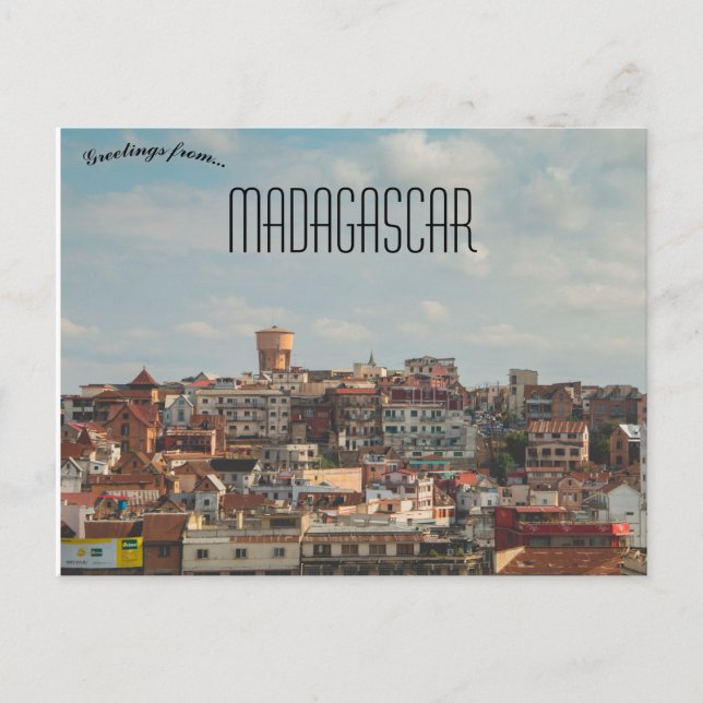 Cartão Postal Uma Vista de Antananarivo Madagascar (Frente)
