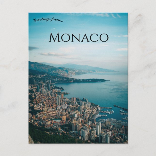 Cartão Postal Uma Vista de Mônaco (Frente)