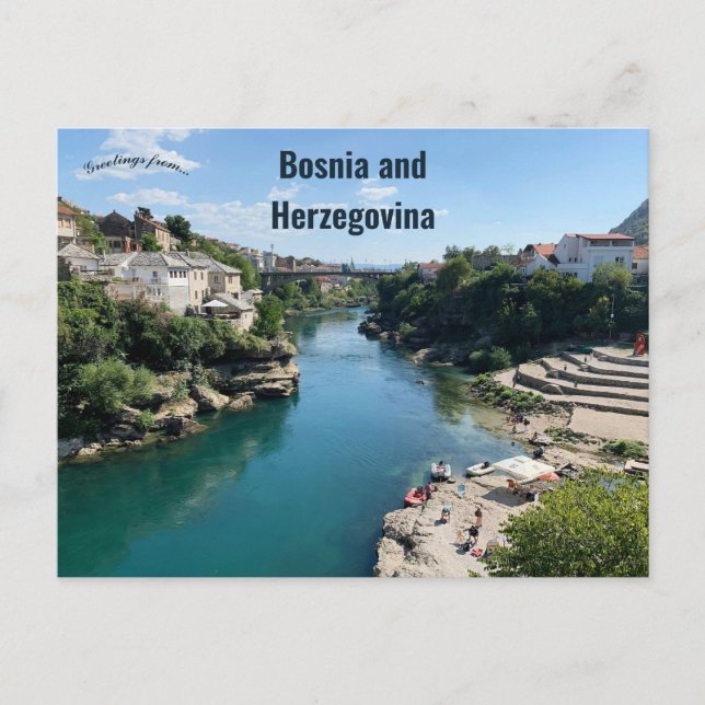 Cartão Postal Uma Vista de Mostar Bósnia e Herzegovina (Frente)