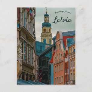Cartão Postal Uma Vista de Riga Letônia