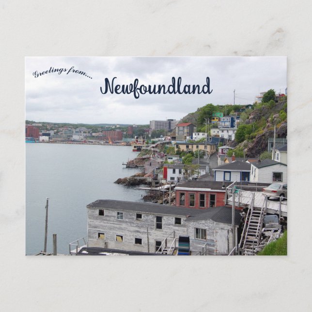 Cartão Postal Uma Vista de St. John's Terra Nova Canadá (Frente)