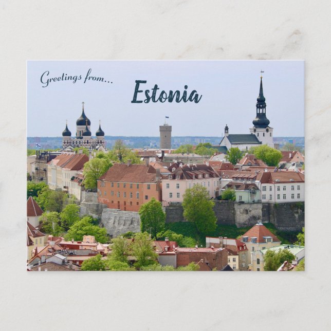 Cartão Postal Uma Vista de Tallinn Estônia (Frente)