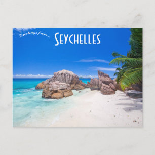 Cartão Postal Uma Vista de uma Praia nas Seychelles