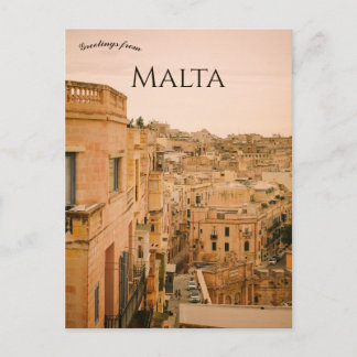 Cartão Postal Uma Vista de Valletta Malta