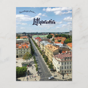 Cartão Postal Uma Vista de Vilnius Lituânia