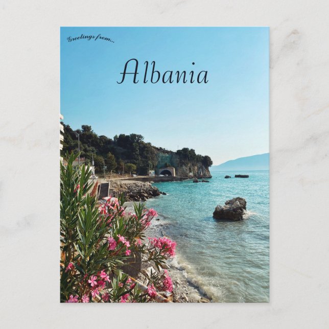 Cartão Postal Uma Vista de Vlorë Albânia (Frente)