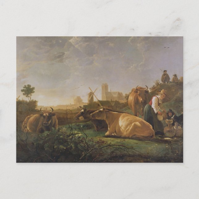 Cartão Postal Uma Vista Distante de Dordrecht (Frente)