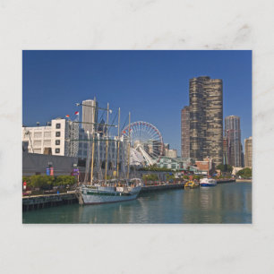 Cartão Postal Uma vista do Marinho Pier 2 de Chicago