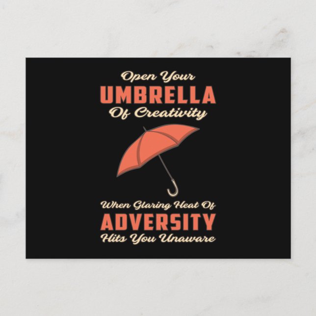 Cartão Postal Umbrella Cloud Rain Clima Chuva Chuva Raindrop Rai (Frente)