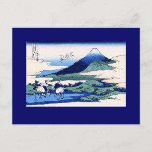 Cartão Postal Umegawa Hokusai Japonês de Belas Artes