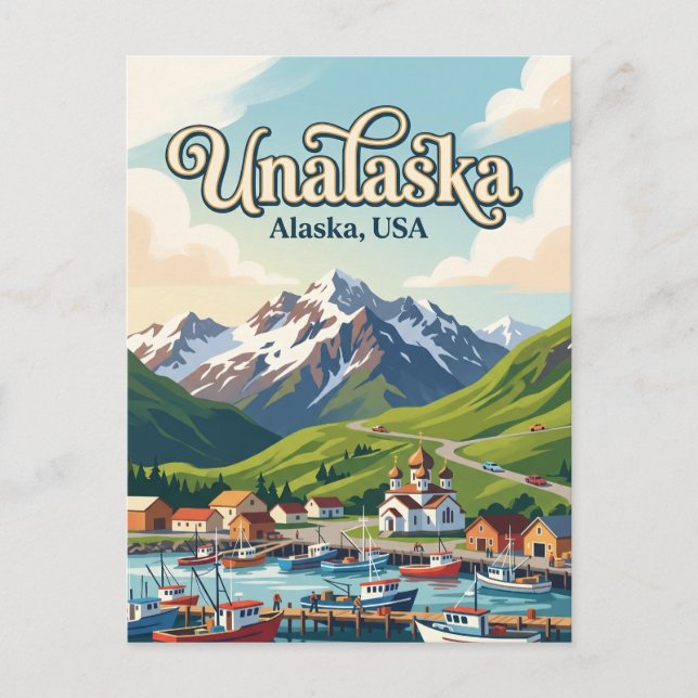 Cartão Postal Unalaska, Alasca, EUA EUA (Frente)