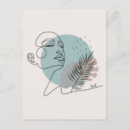 Cartão Postal Une femme sexy.Art minimaliste aux couleurs douces