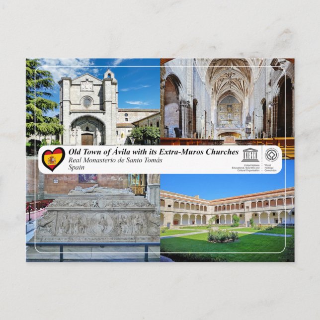 Cartão Postal UNESCO - Ávila - Real Mosteiro de Santo Tomás (Frente)