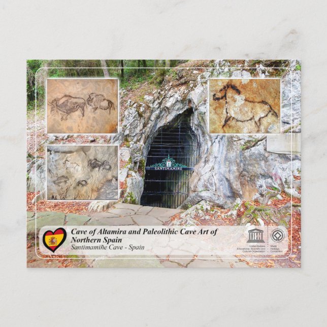 Cartão Postal UNESCO - Caverna de Santimamiñe / Cueva de Santima (Frente)