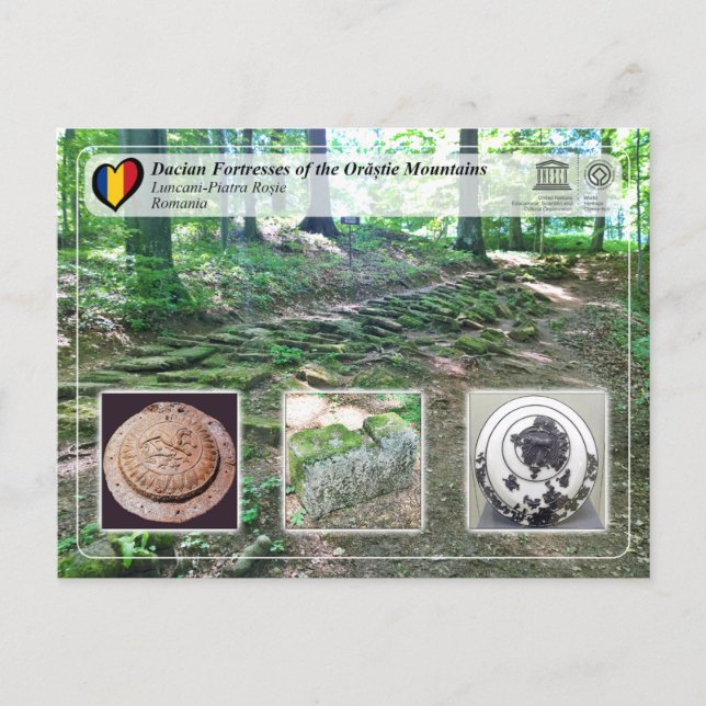 Cartão Postal UNESCO - Fortalezas Dacianas - Luncani-Piatra Rosi (Frente)