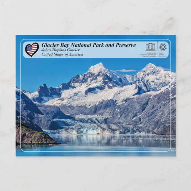Cartão Postal Unesco - Glacier Bay NP - Glacier Johns Hopkins (Frente)