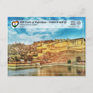 Cartão Postal Unesco - Hill Forts of Rajasthan - Amber Fort