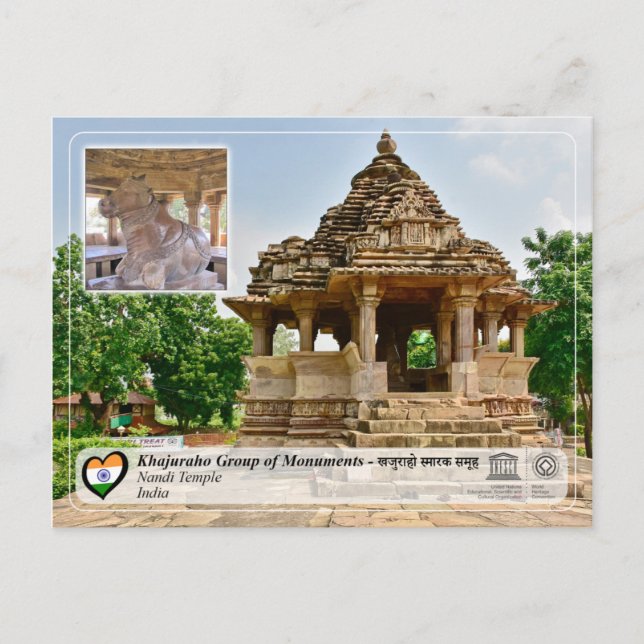 Cartão Postal Unesco Khajuraho Grupo de Monumentos - Templo Nand (Frente)