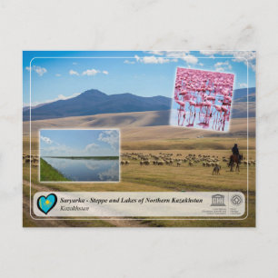 Cartão Postal UNESCO - Saryarka - Steppe e Lagos do Cazaquistão