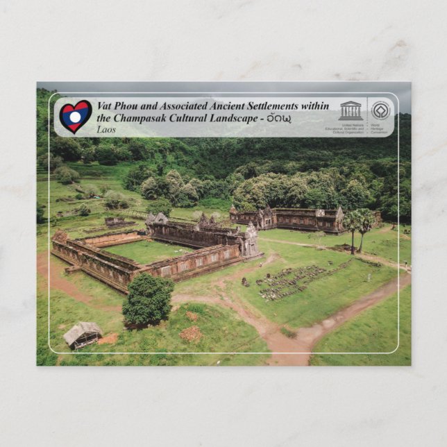 Cartão Postal UNESCO - Vat Phou and Champasak Cultural Landscap (Frente)