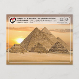 Cartão Postal Unesco WHS - As Pirâmides de Giza