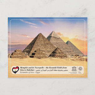 Cartão Postal Unesco WHS - As Pirâmides de Giza