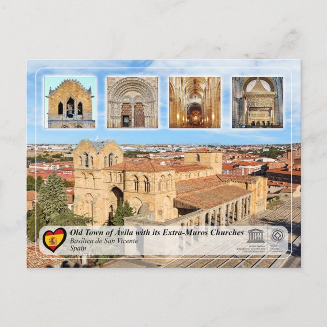 Cartão Postal UNESCO WHS - Ávila - Basílica de São Vicente (Frente)
