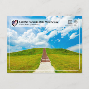 Cartão Postal UNESCO WHS - Cahokia Monta Local Histórico