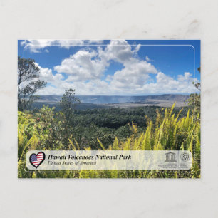 Cartão Postal Unesco WHS - Cartaz Nacional dos Vulcões do Havaí
