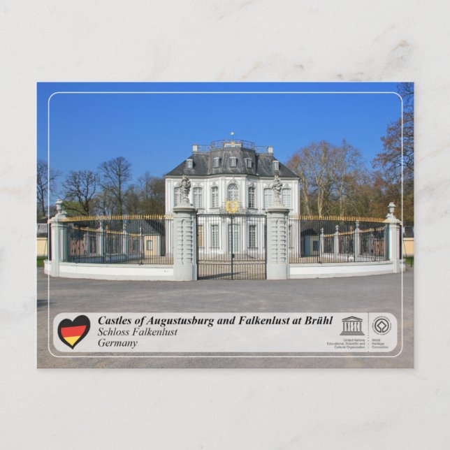 Cartão Postal UNESCO WHS - Castelo Falkenlust (Frente)