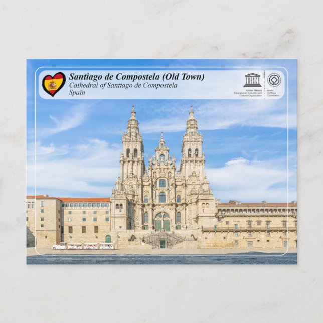 Cartão Postal UNESCO WHS - Catedral de Santiago de Compostela (Frente)