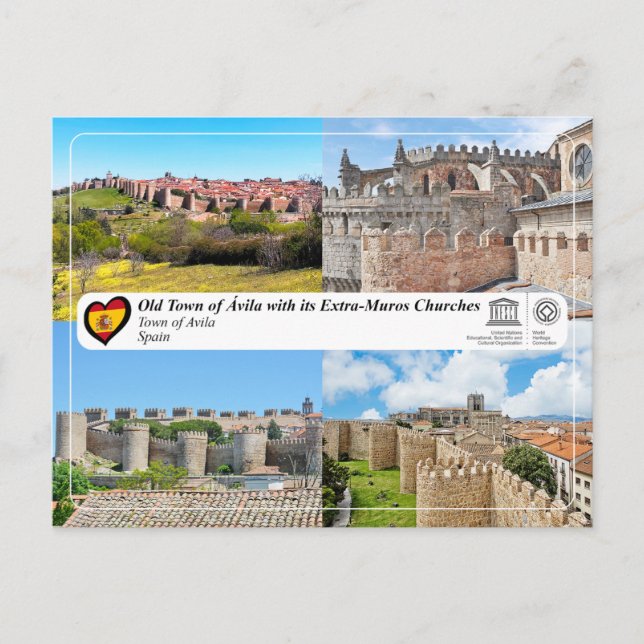 Cartão Postal Unesco WHS - Cidade Velha de Ávila e seus muros (Frente)