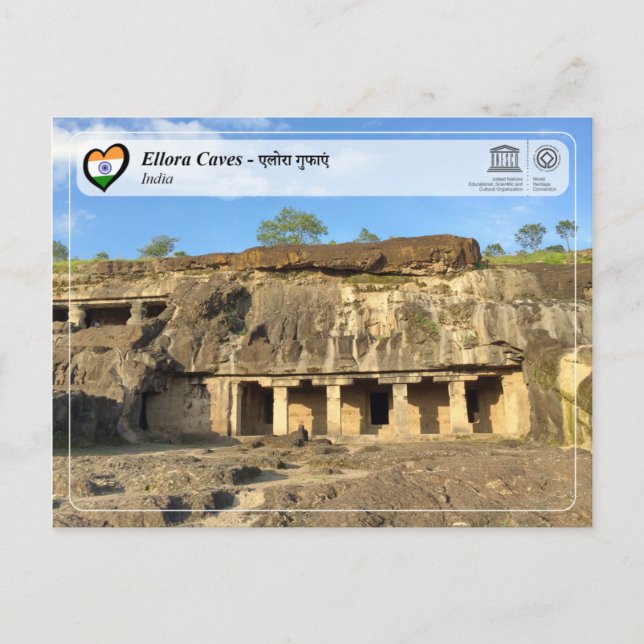 Cartão Postal Unesco WHS - Ellora Caves (Frente)