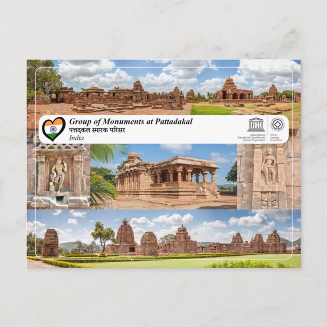 Cartão Postal UNESCO WHS - Grupo de Monumentos em Pattadakal (Frente)