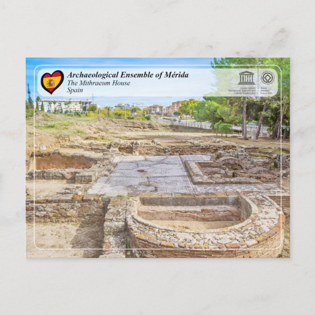 Cartão Postal UNESCO - WHS - Mérida - A Casa Mitreo (Frente)