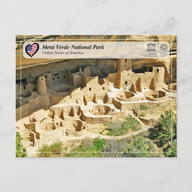 Cartão Postal UNESCO WHS - Mesa Verde Parque Nacional (Frente)