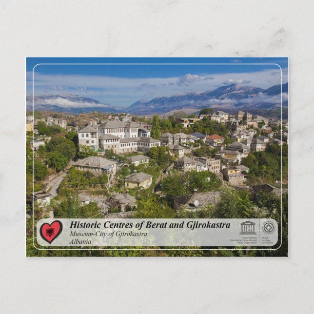 Cartão Postal UNESCO WHS - Museu-Cidade de Gjirokastra (Frente)
