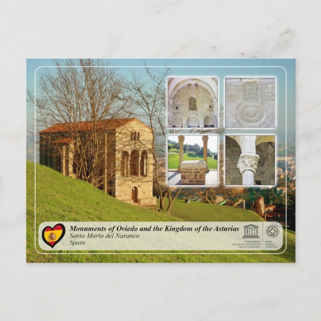 Cartão Postal UNESCO WHS - Papais noeis María del Naranco (Frente)