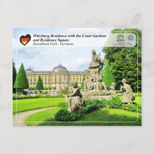 Cartão Postal UNESCO WHS - Residência de Würzburg e Parque de