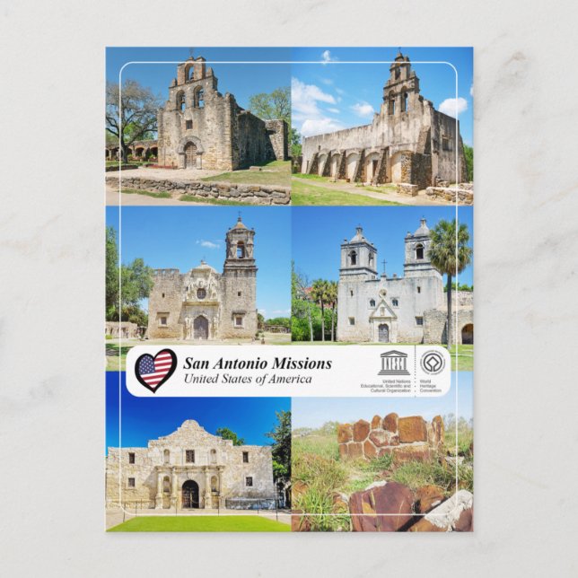 Cartão Postal UNESCO WHS - San Antonio Missions (Frente)
