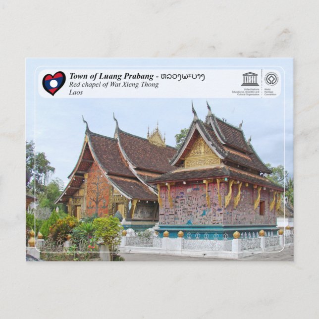 Cartão Postal UNESCO WHS - Town of Luang Prabang - ຫລວງພະບາງ  (Frente)