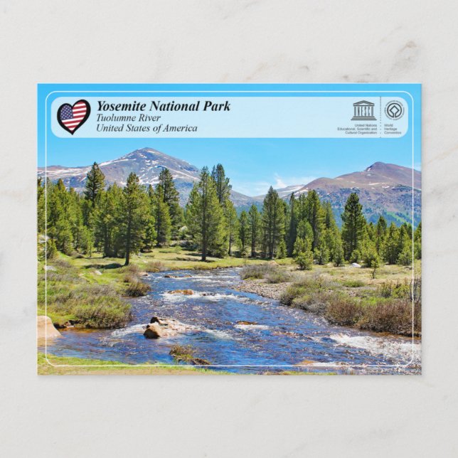 Cartão Postal UNESCO WHS - Yosemite NP - Tuolumne River Postcard (Frente)