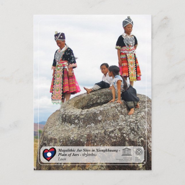 Cartão Postal UNESCO - Xiengkhuang - Planície das Jarras - ທົ່ງໄ (Frente)